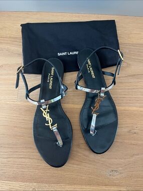 Saint Laurent - Silver and Gold Casandra Sandal